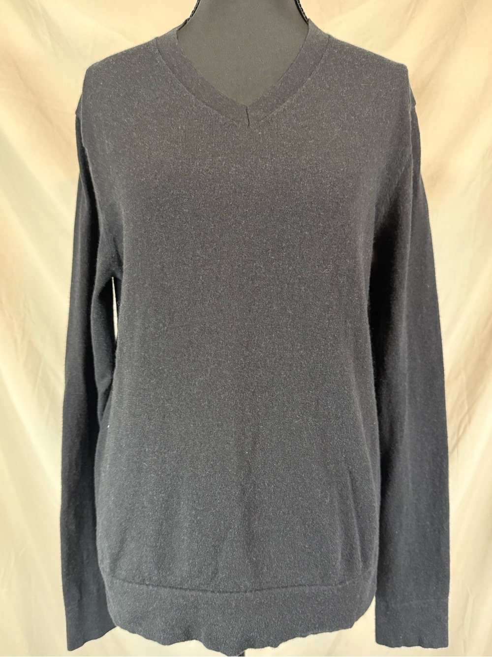 Theory Black Cotton Cashmere Crewneck Sweater Soft Luxury Knit Size Small